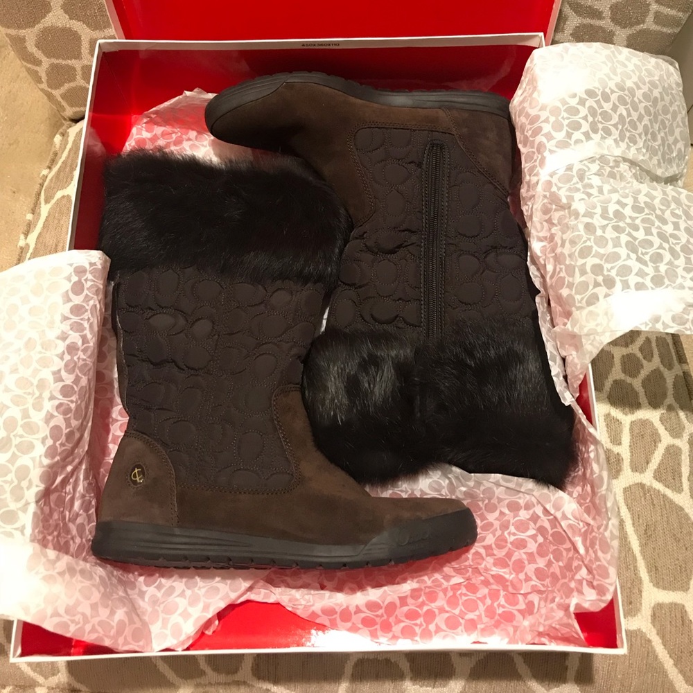 COACH Talen Fur Boots